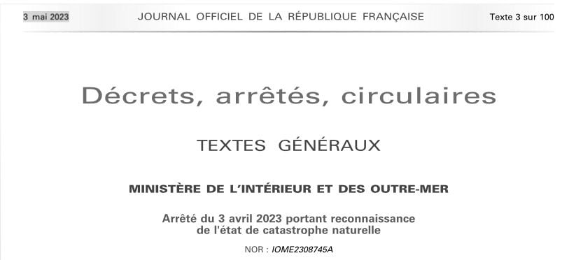 Journal officiel de la République Française concernant les Décrets, arrêté et circulaires.