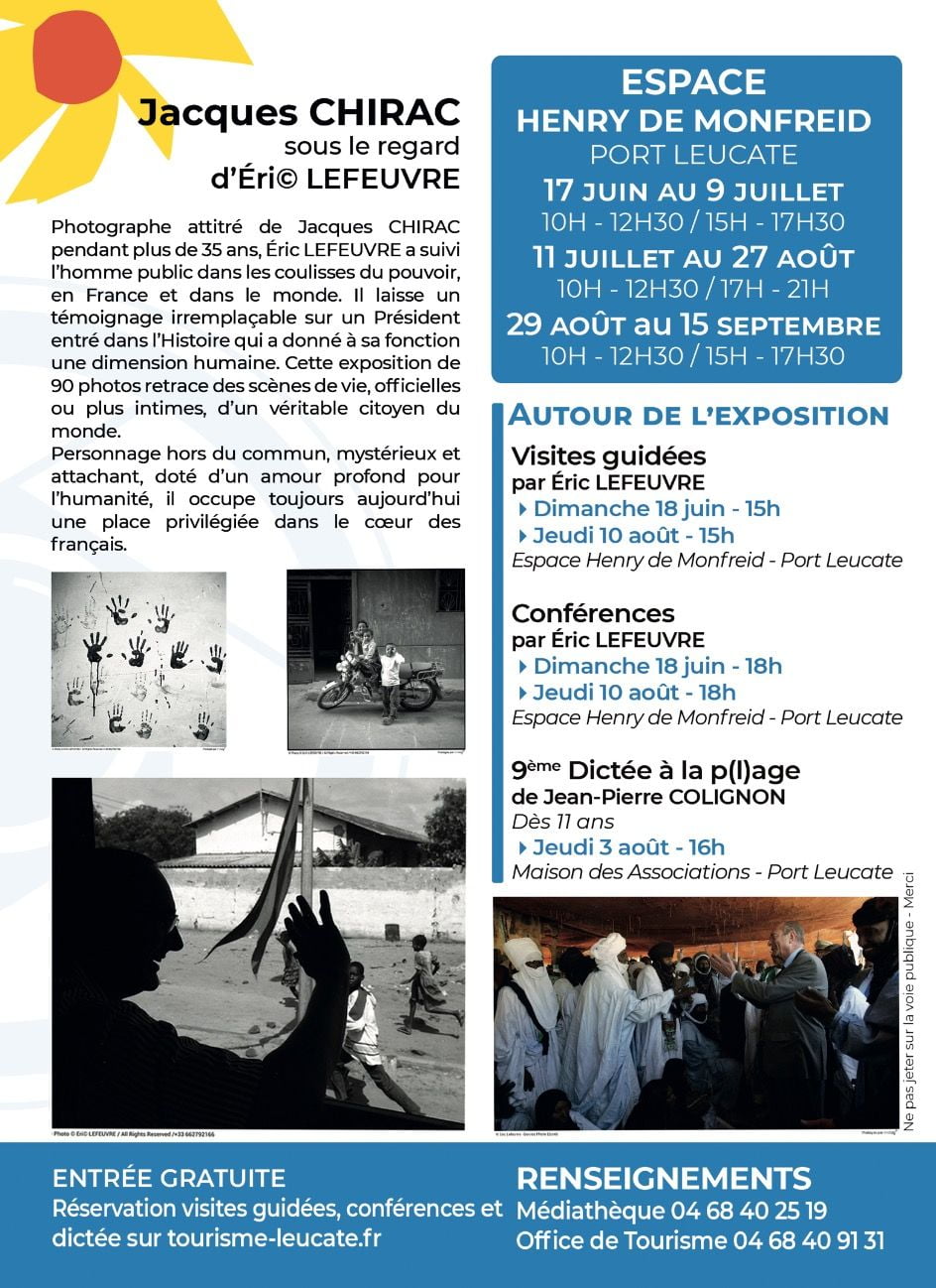 flyer exposition jacques chirac leucate 2023 eri lefeuvre 3dbd8eca Mairie de Leucate