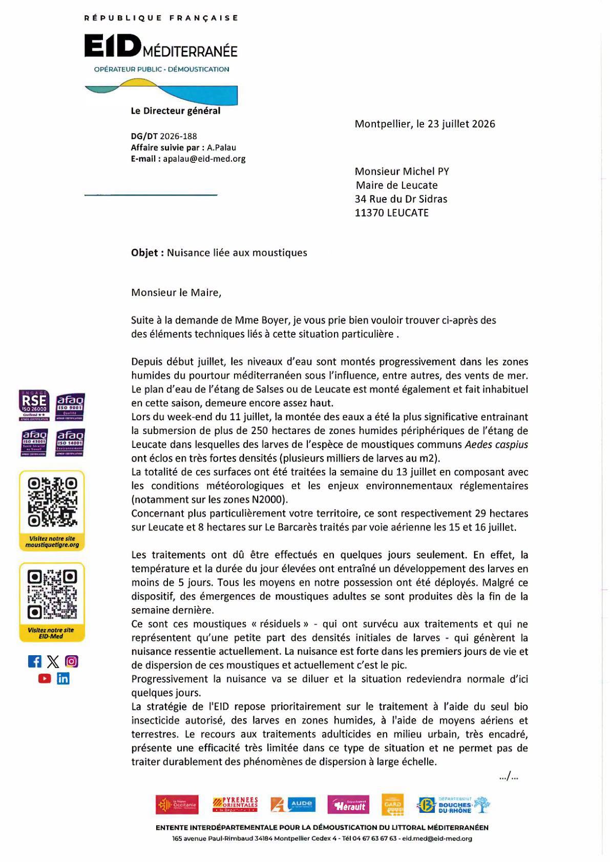 eid mediterranee leucate2026 - Mairie de Leucate