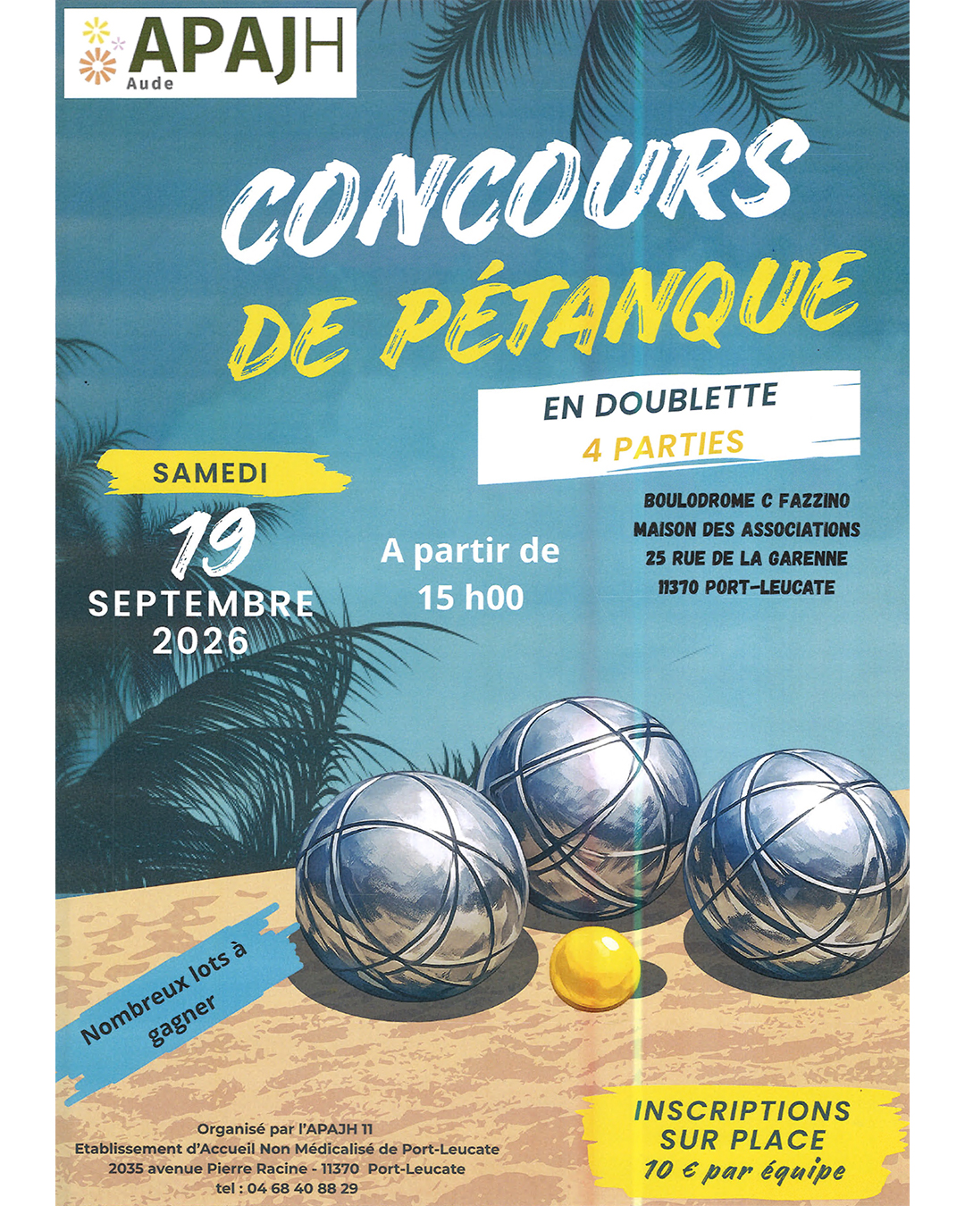 apajh concours petanque leucate2026 - Mairie de Leucate